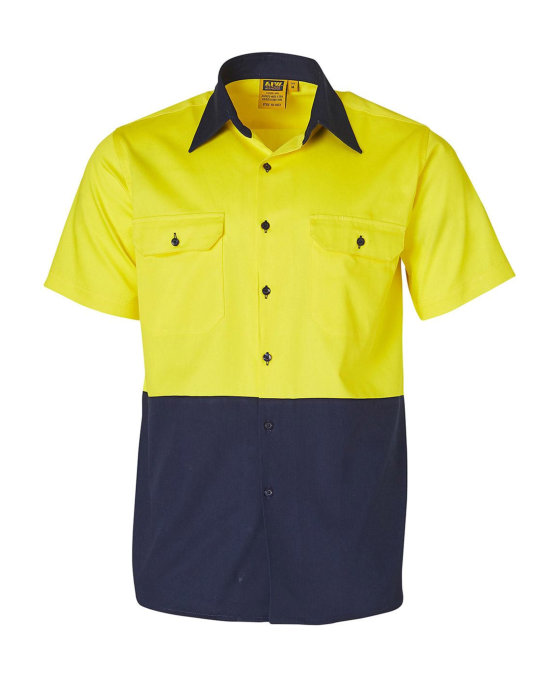 Cotton Drill Safety Shirt Short Sleeves