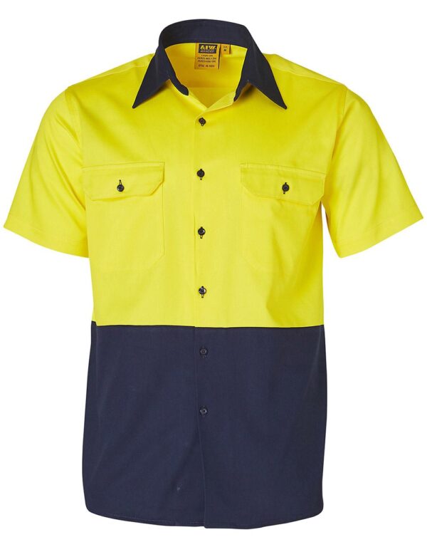 Cotton Drill Safety Shirt Short Sleeves