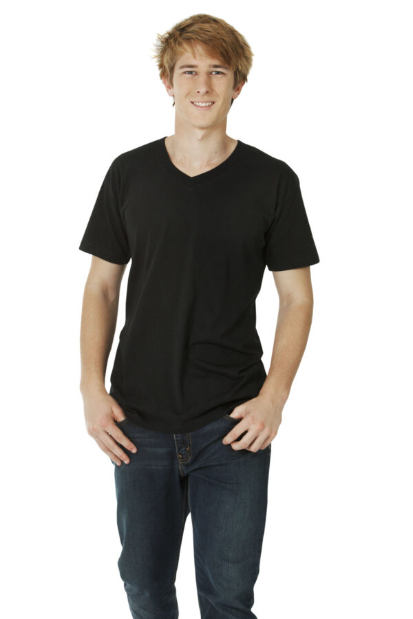 V-Neck Soft Feel Slim Fit T-Shirt Black